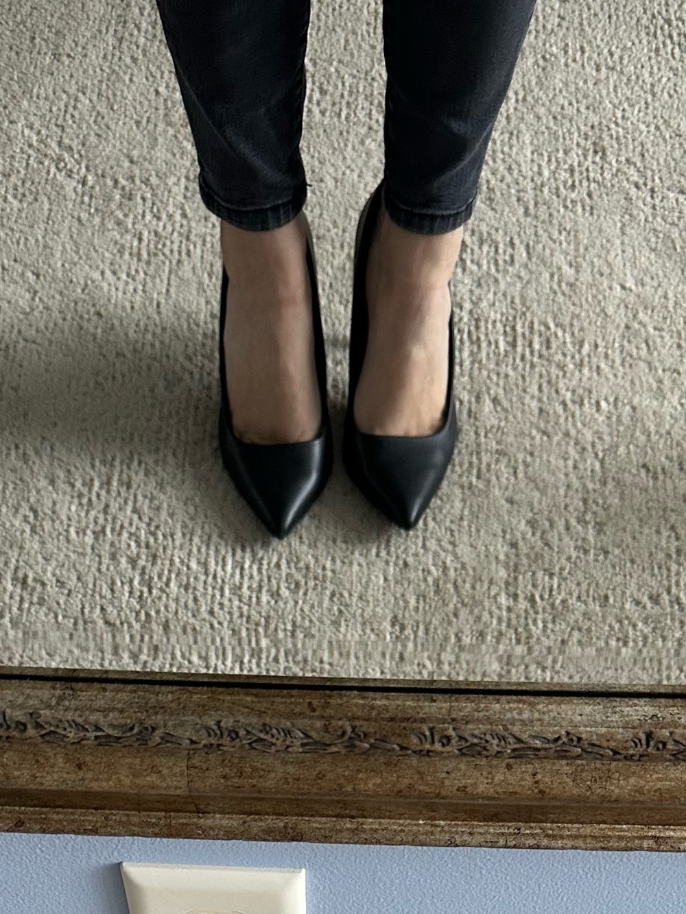 Classic Black Pointed Toe High Heel Pumps - Picture 6 of 7